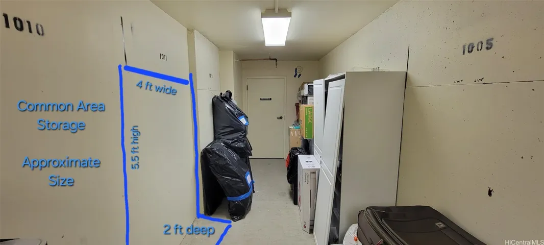 Common Area Storage; digitally marked for size.