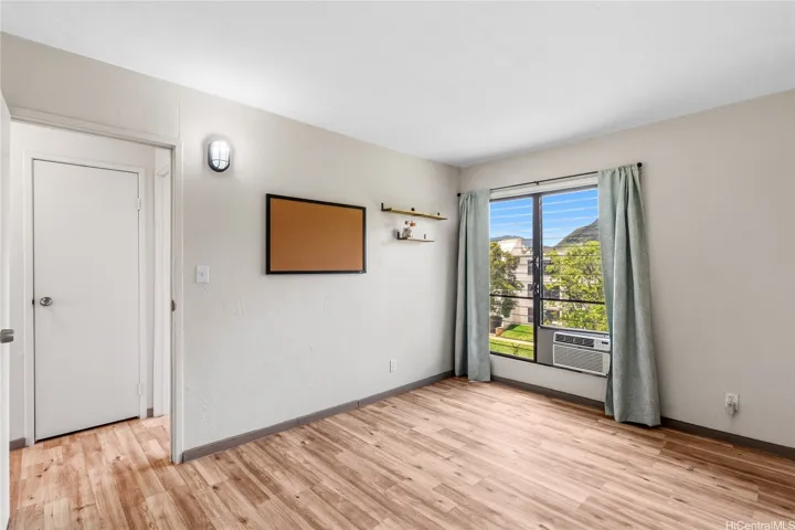 Bedroom space with A/C for year-round comfort.