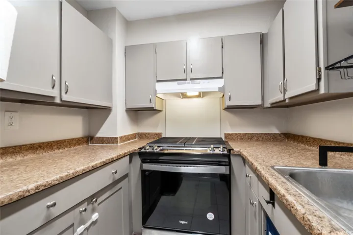 Functional kitchen layout with clean cabinetry and counter space.