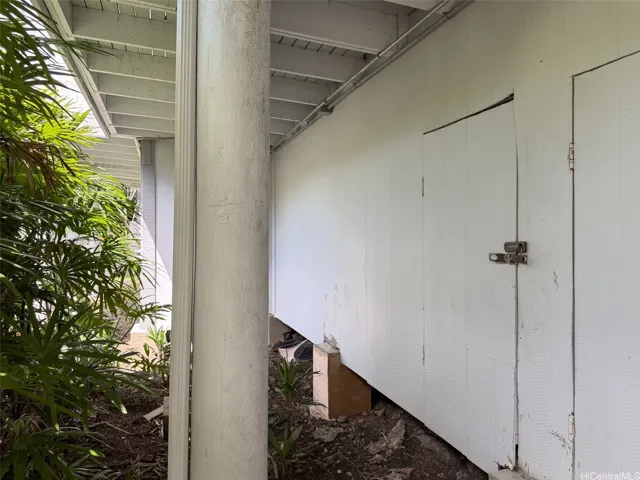 Private storage area below the home