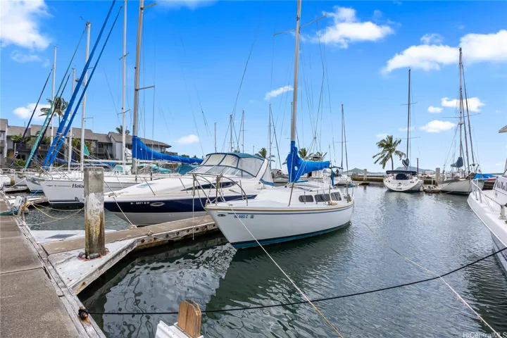 Deeded boat slip 162 for this unit can accommodate a boat 44 feet long and 17 feet wide