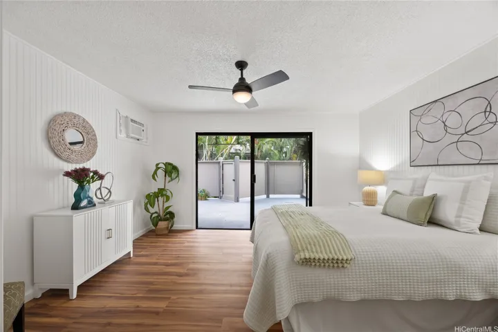 Primary bedroom which opens up to a large private courtyard