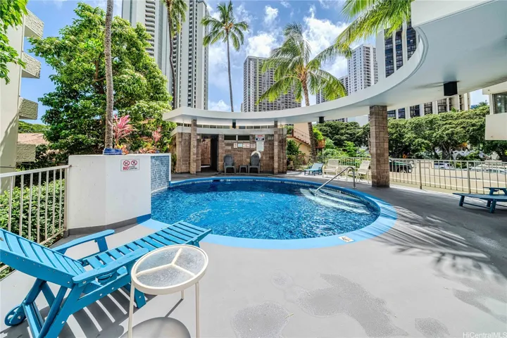 Swimming Pool and secured building.