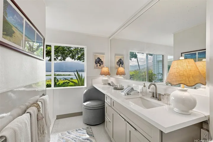 Stunning views captured from the primary ensuite bathroom, featuring a shower.