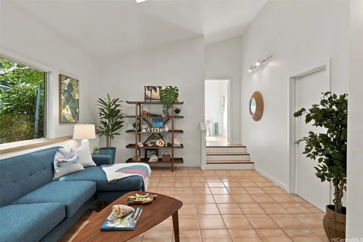 Versatile, tiled family, office, or media room offering endless possibilities for use.