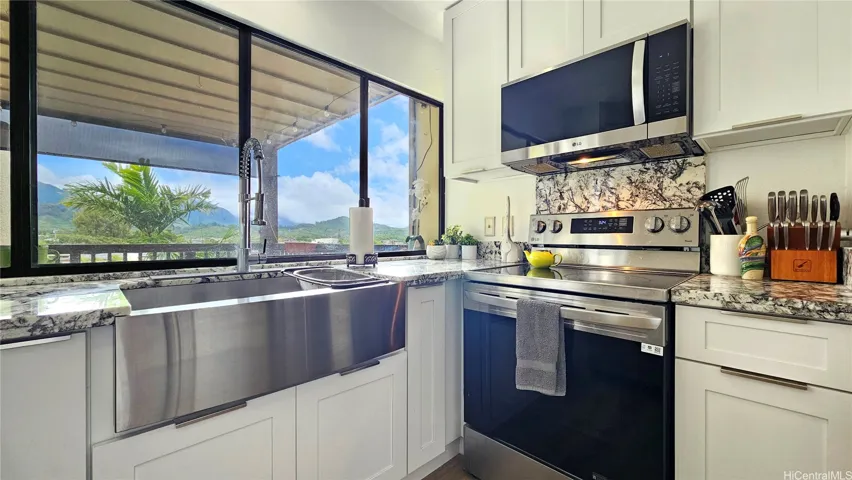 Enjoy the Bay View and Mountain views from the kitchen windows.