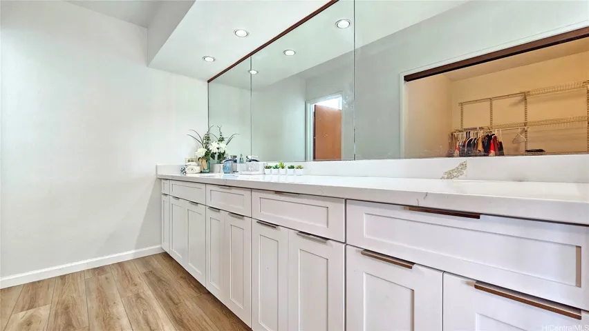 New vanity. There is room to add a second sink.