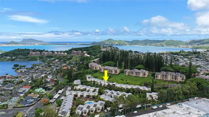 This phase 2 is tucked in from the main roads and the shopping area. It is preferred phase and location withing the complex. Marine Corps Base Hawaii visible on the background and shopping center next door to the complex. Check it on the map.