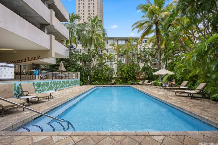 Pool on the Mezzanine level.