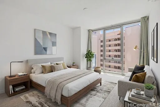 Virtually staged bedroom