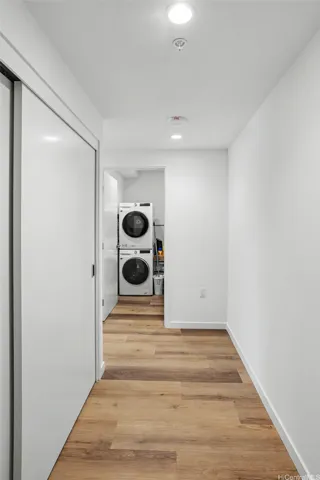 Entry hallway with storage closet
