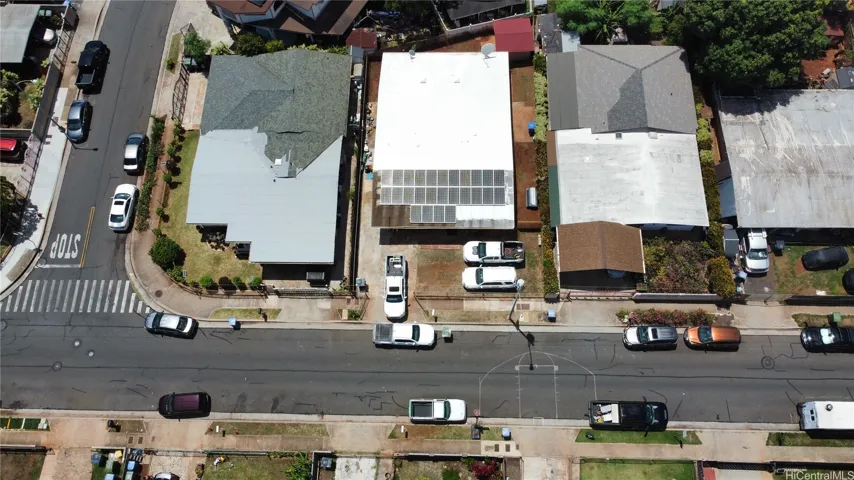 Aerial street view of property