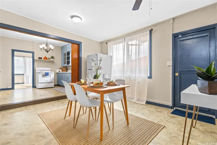 Middle Dining/LR area to Kitchen with Sliding Dividing Doors