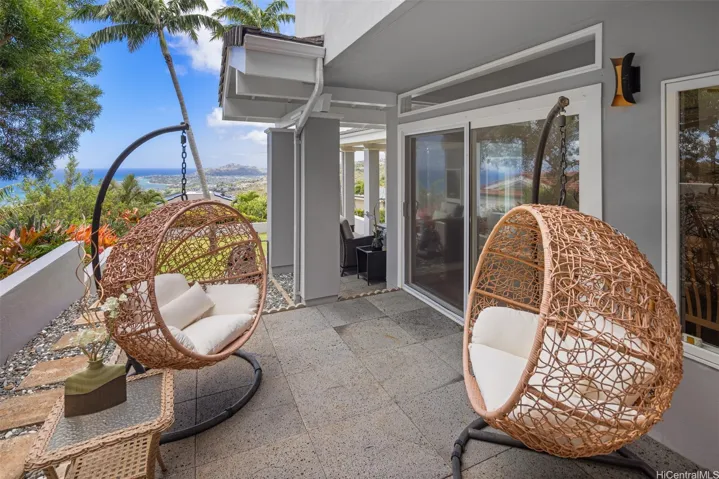 This is one of the many patios.