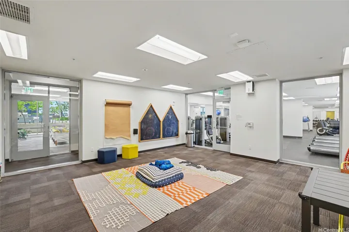 Playroom is visible from the fitness room.