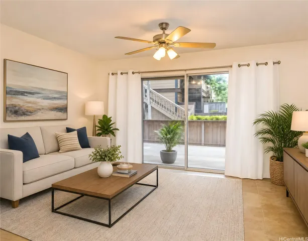 Enhanced photo of the living room