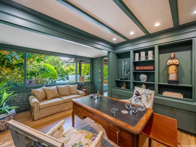 Office with built ins.