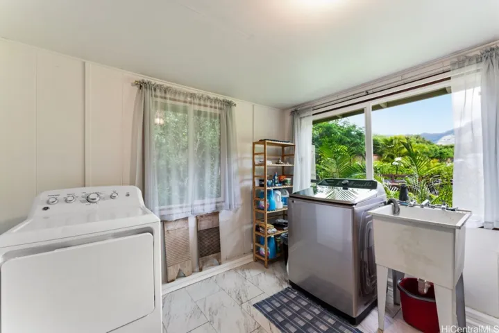 Laundry space in the separate portion