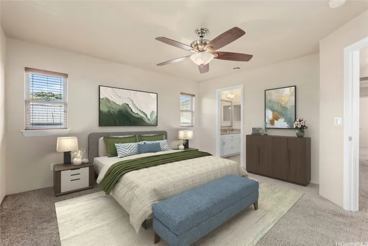 Enhanced: Virtually staged primary bedroom