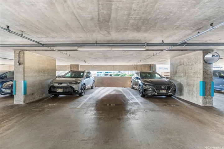 Secured, covered, and assigned parking stall