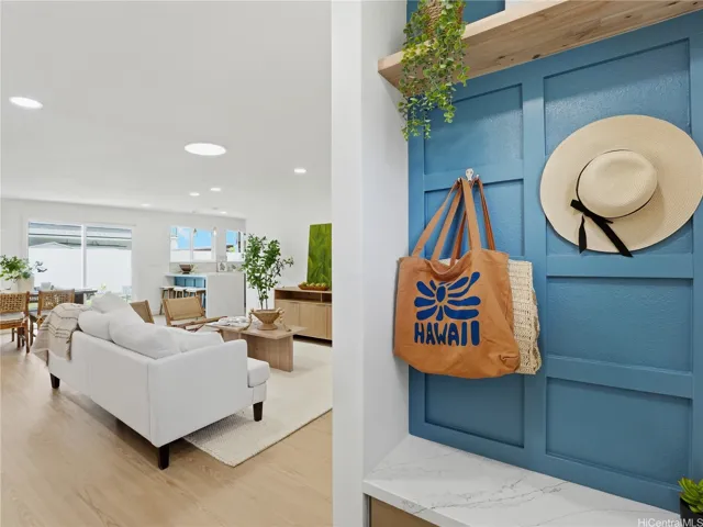 Entry with built-in drop zone