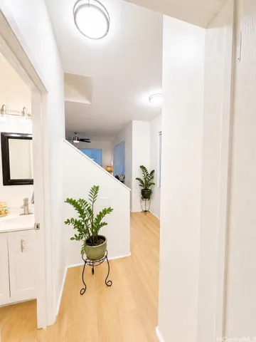 Downstairs area by bedroom and bathroom