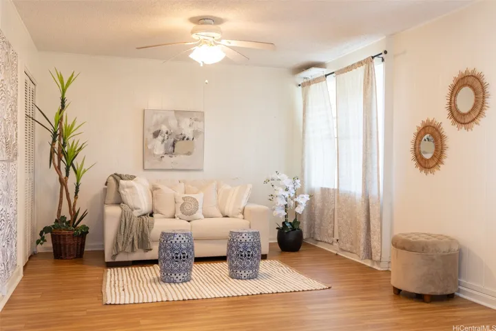 A comfortable spot to hang out located at the front of the home.