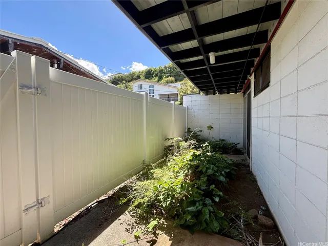 Patio area outside of bedrooms