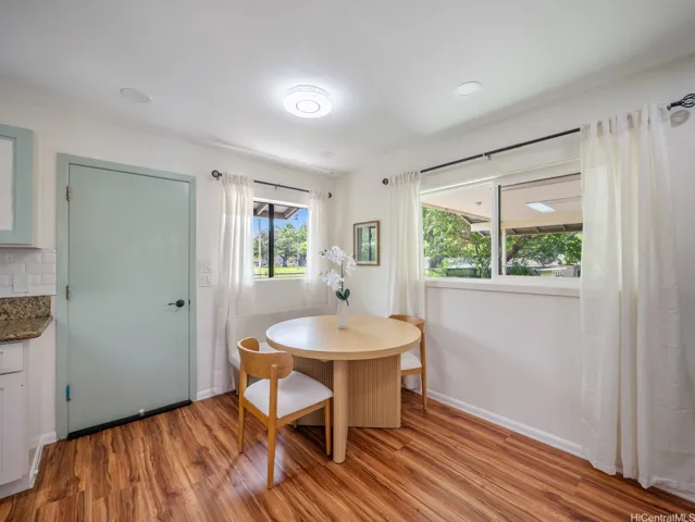 Dining room opens up to the storage out back