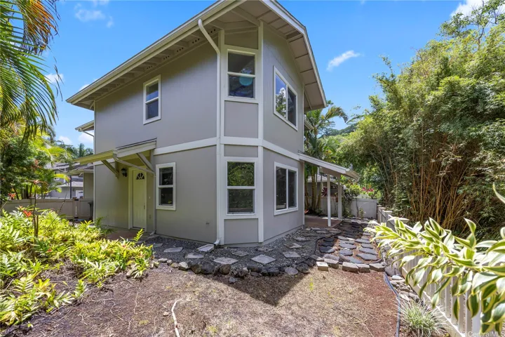 Back yard of the property with serene valley views