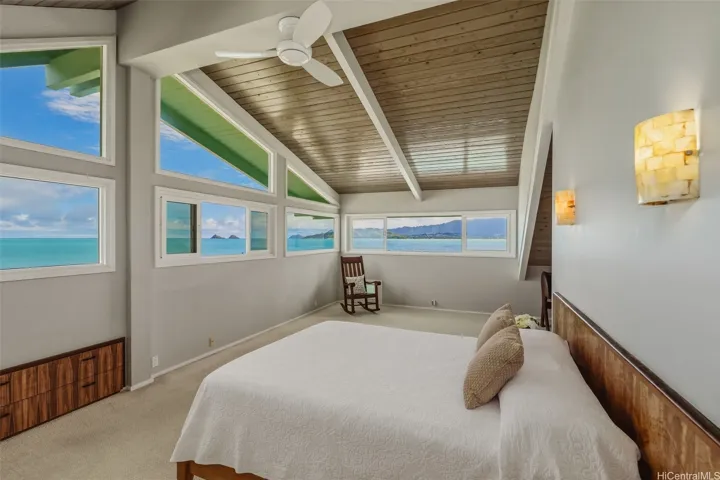 Ocean views from primary bedroom.