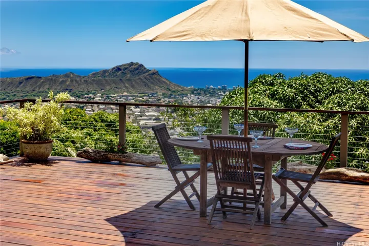 Expansive deck for dining, entertaining, and relaxing.