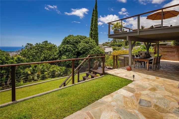 Downstairs patio with a covered lanai.