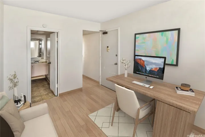 This is how the second bedroom could be improved. Enhanced photo.