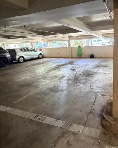 Tandem parking for two cars.
