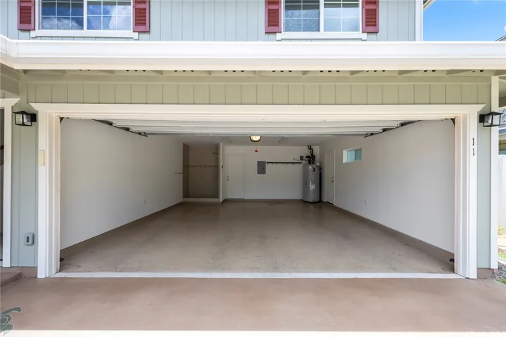 Large 2-car garage with a bonus shower to rise off before entering the home