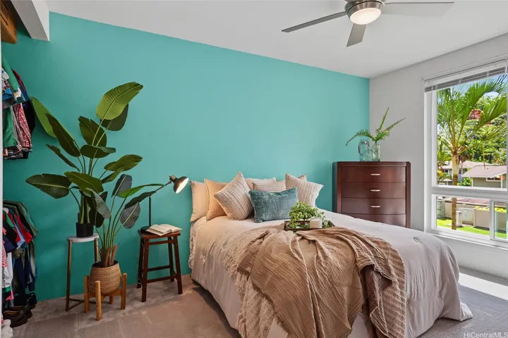 Beautiful natural light flows into the primary bedroom.