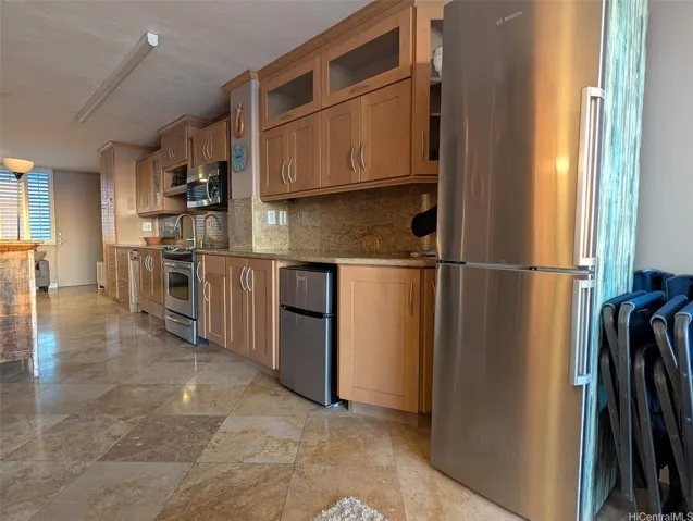Reverse view of the kitchen enhanced