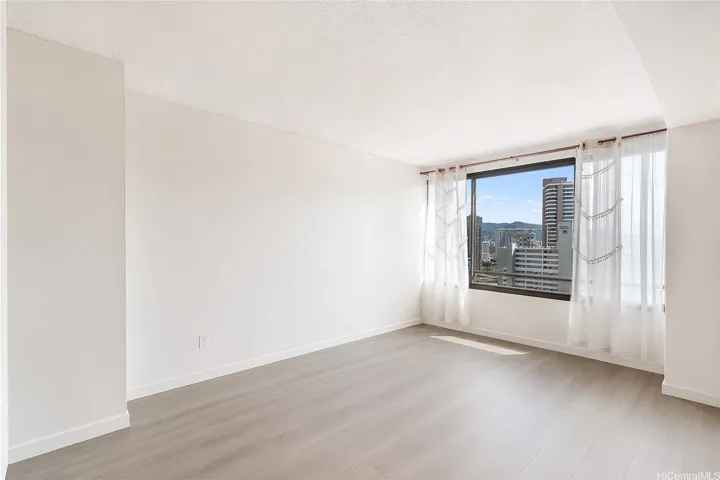 Natural light and city views from one bedroom.