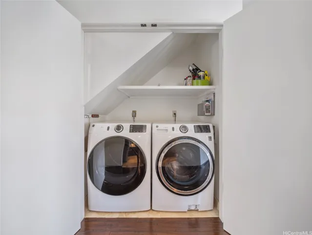 Side-by-side washer and dryer