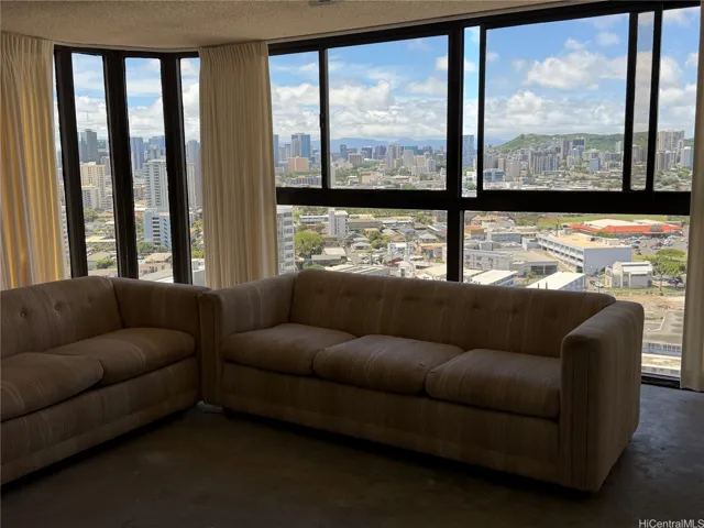 Living room, Floor to ceiling windows.