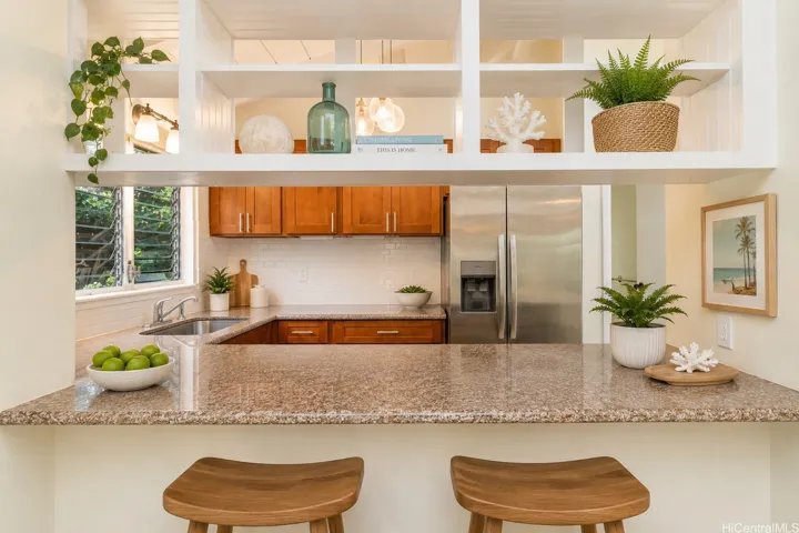 Kitchen viewed from living area