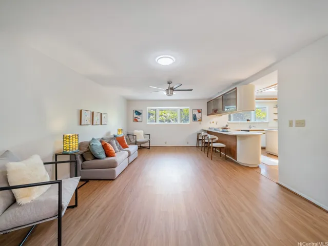 Brand new LVP flooring in the kitchen/living area.