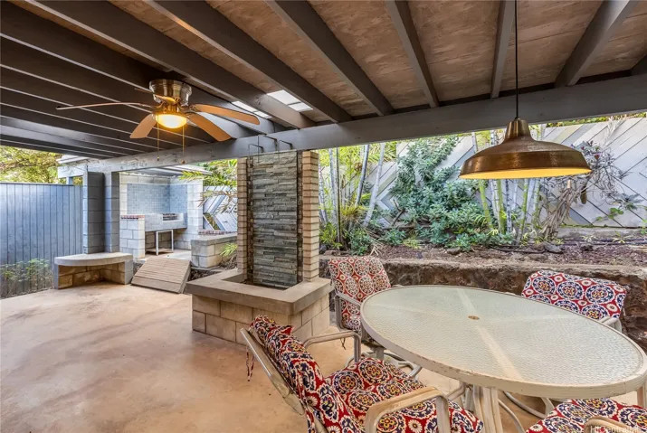 Large covered lanai is in the back of the home, with no other homes behind.