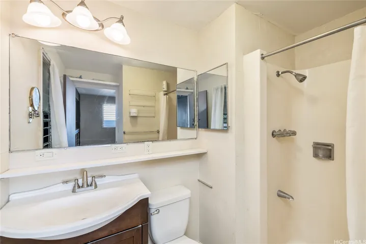 Bathroom in separate one bedroom area.