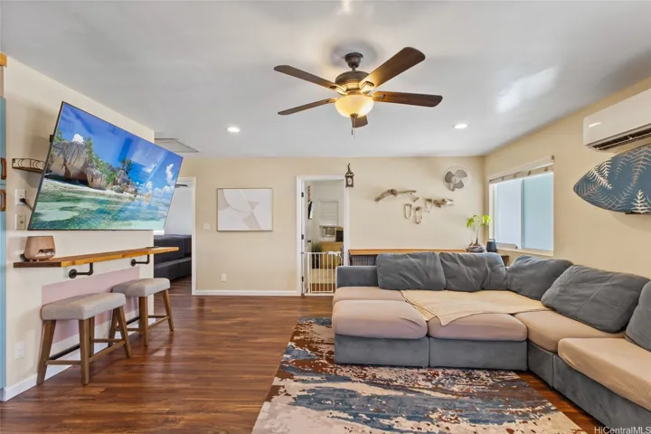 Split AC keeps the entire kitchen, living room and guest bathroom cool