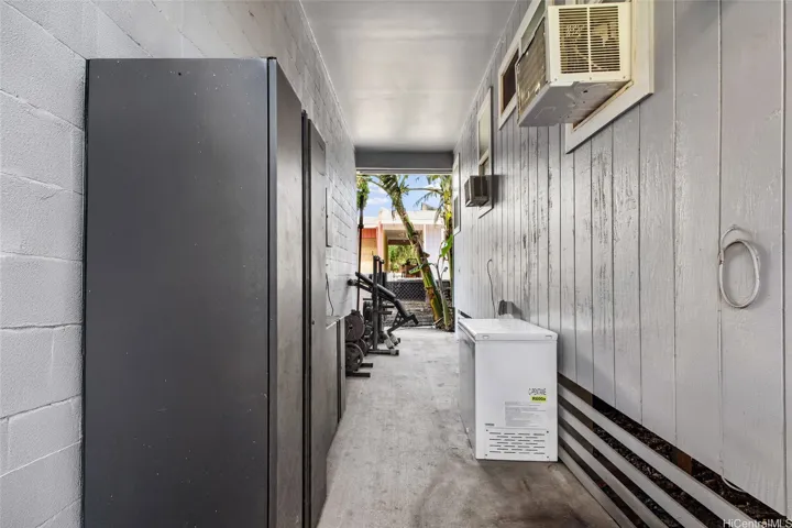 Outdoor storage, concrete covered area.