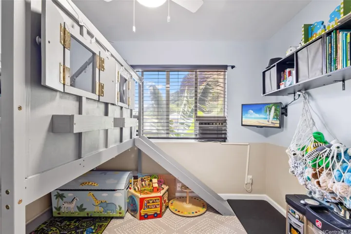 Third bedroom fits bunk beds and has it's own window AC unit if needed.