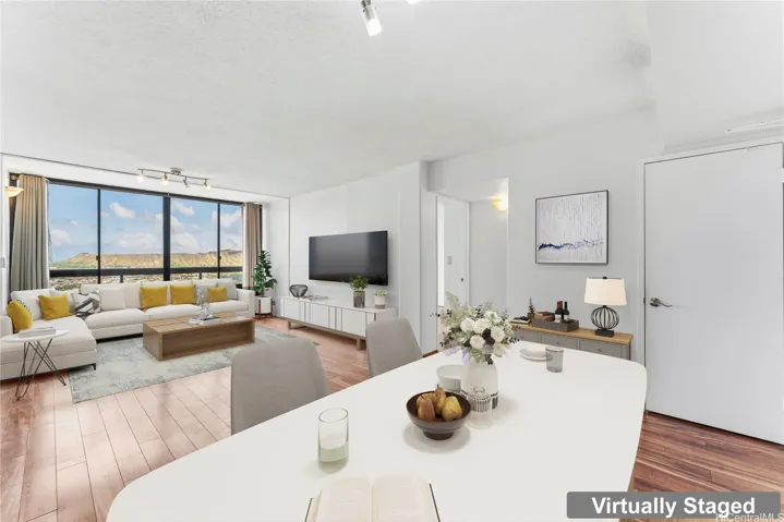 Enjoy beautiful views while relaxing in your living room with central A/C.