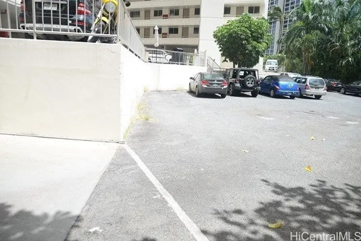 Parking stall No. 34 along the wall